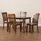 Baxton Studio Seda Modern and Contemporary Grey Fabric and Walnut Brown Finished Wood 5-Piece Dining Set 174-9879-8959-Zoro - alternate 6